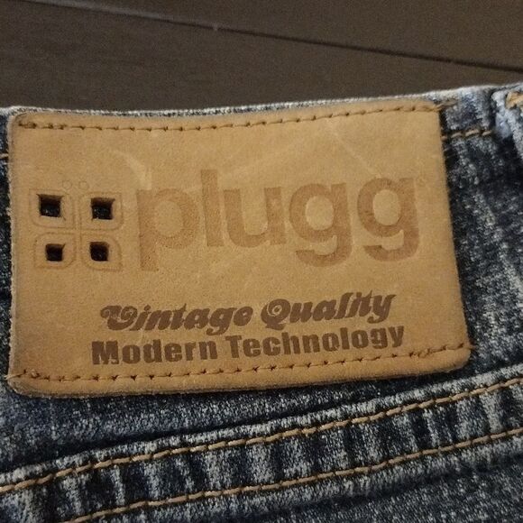 💕PLUGG Blue Stretch Denim Shorts Junior Size 5. - Picture 5 of 6